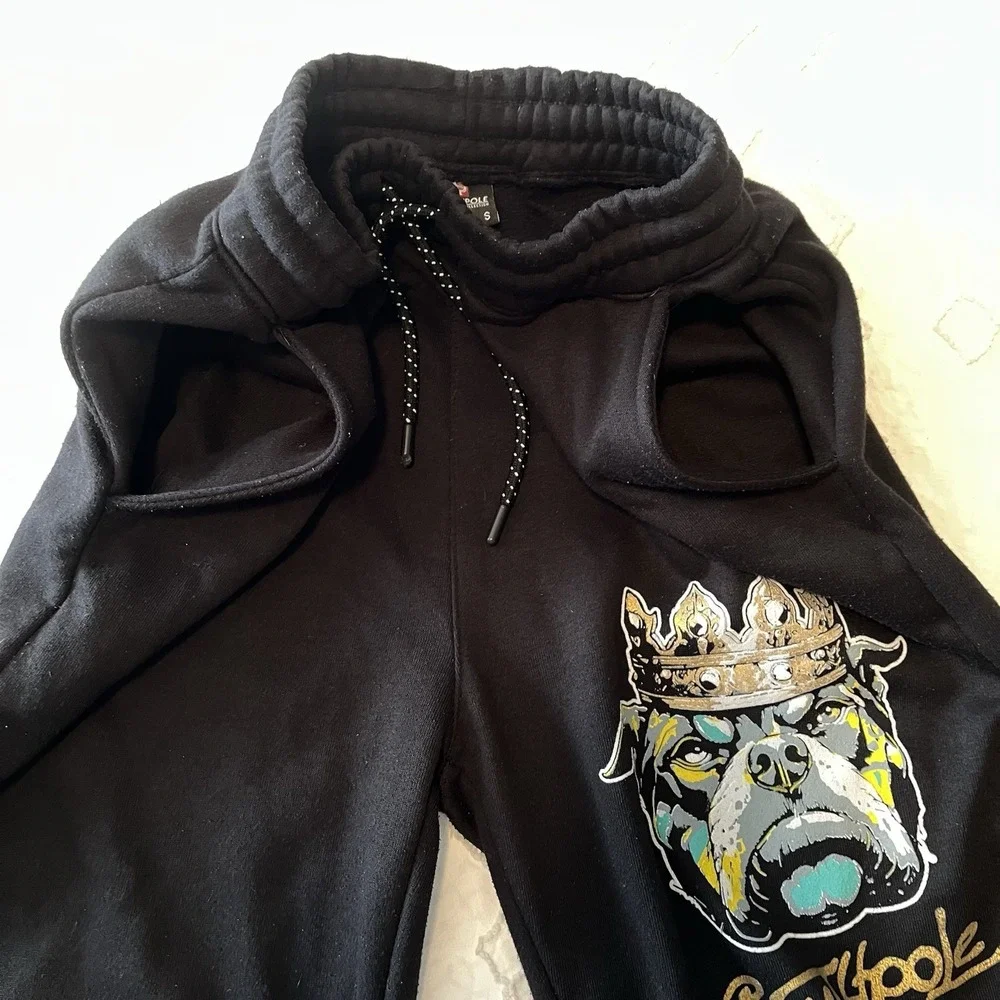 Southpole King Bulldog Sweat‎ Shorts Mens S Black Urban Streetwear